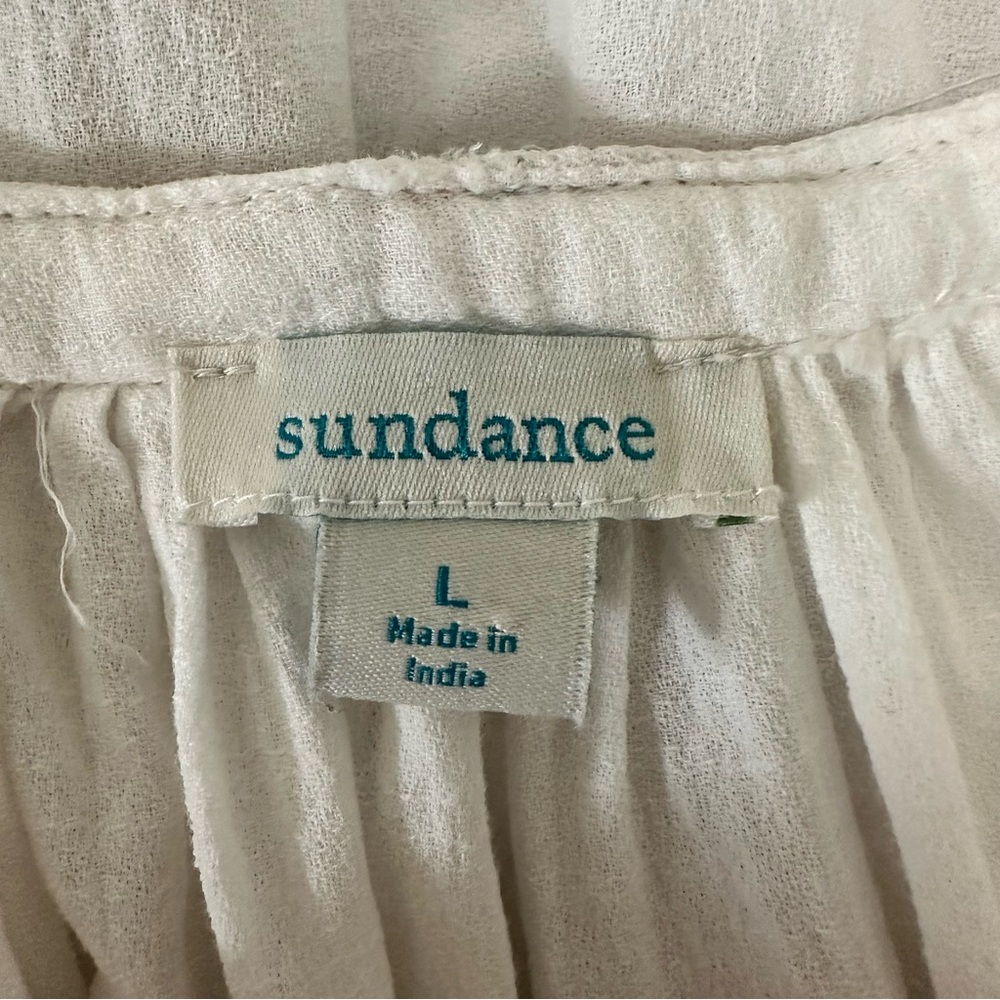 Sundance White Dress Tunic with Colorful Geometric Tribal Embroidery Boho Large - Picture 3 of 13